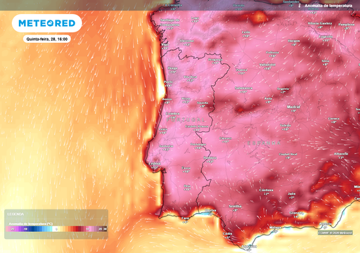 Na pr&oacute;xima semana v&aacute;rias cidades e vilas do interior de Portugal continental quase chegar&atilde;o aos 40 &ordm;C