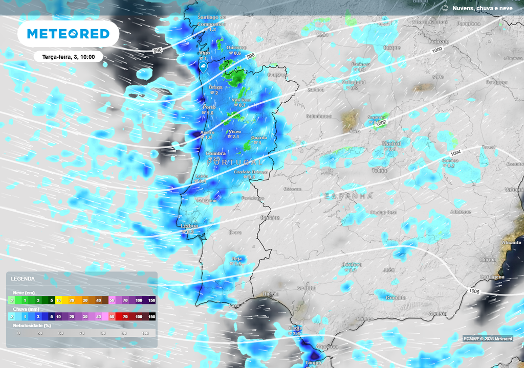 As principais zonas montanhosas do Norte e Centro irão registar queda de neve nos primeiros dias da próxima semana.
