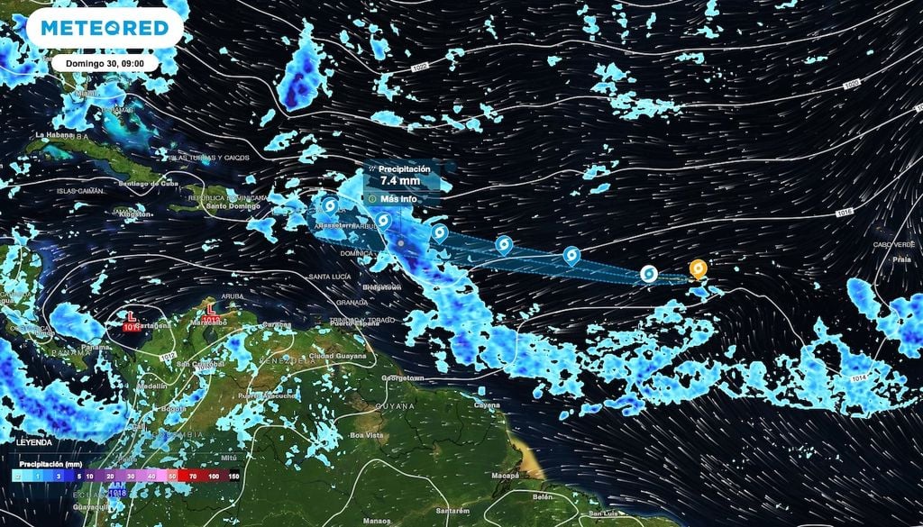 Las precipitaciones se harán presentes sobre las Antillas una vez que "Dolly" se acerque entre sábado y viernes.