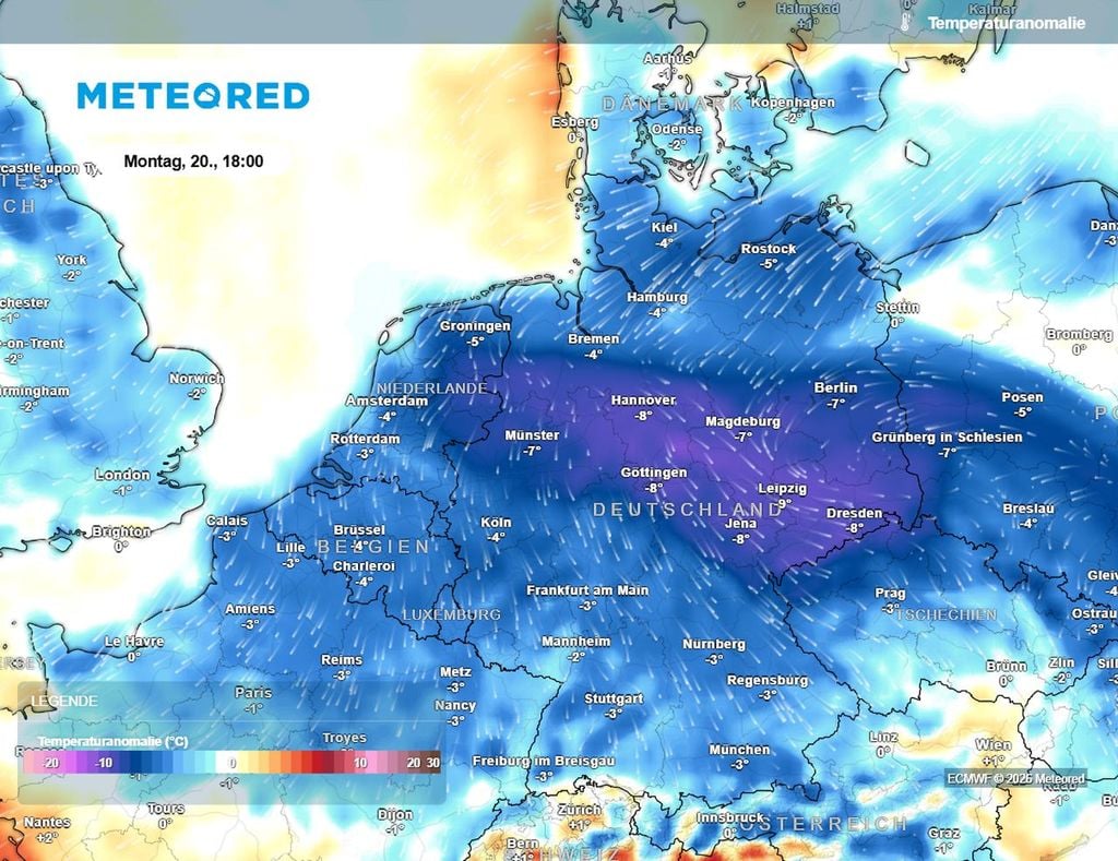 Die neue Woche startet noch recht frisch. Die Temperaturen liegen deutlich unter den Normalwerten für die Jahreszeit.