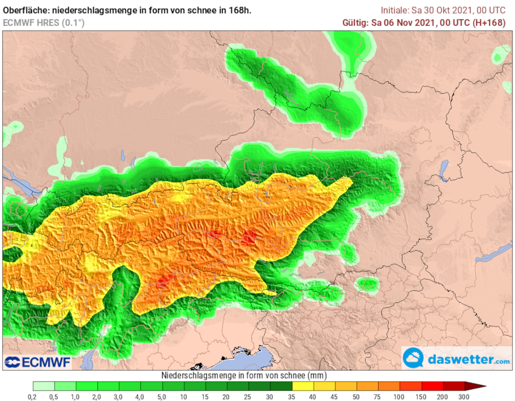 Neuschnee bis Ende nächster Woche in den Alpen