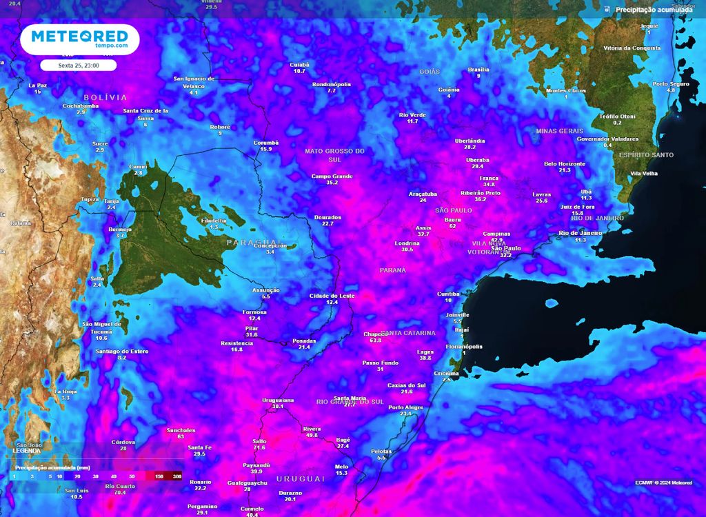 previsão acumulado de chuva