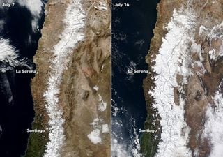NASA muestra a Los Andes: un antes y un después de las nevadas de julio