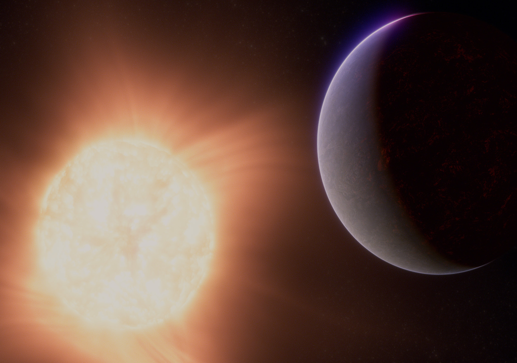 imagen artística de un planeta y su sol