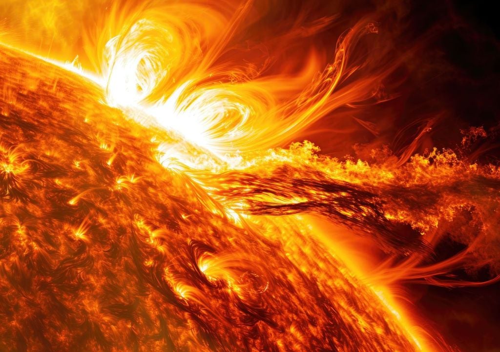 explosão na superfície do Sol