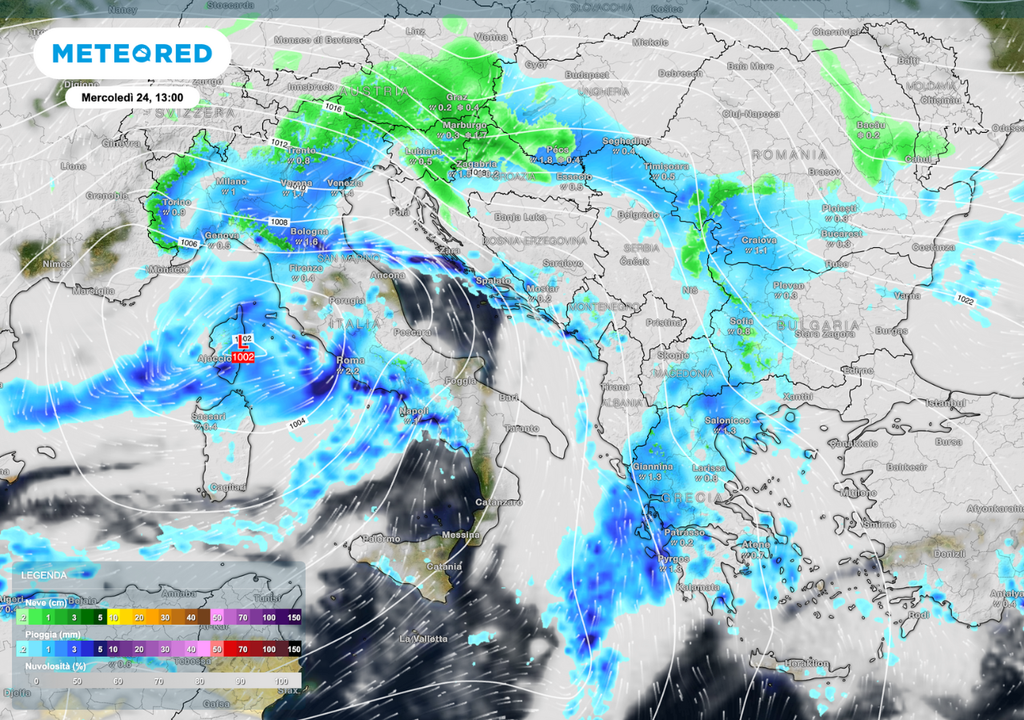 Piogge in aumento sull’Italia verso Natale