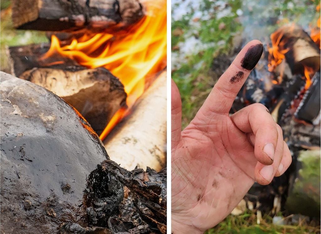 Forschende haben Birkenpech mit Methoden hergestellt, die schon Neandertaler nutzen. Bild: Tjaark Siemssen/Universität zu Köln
