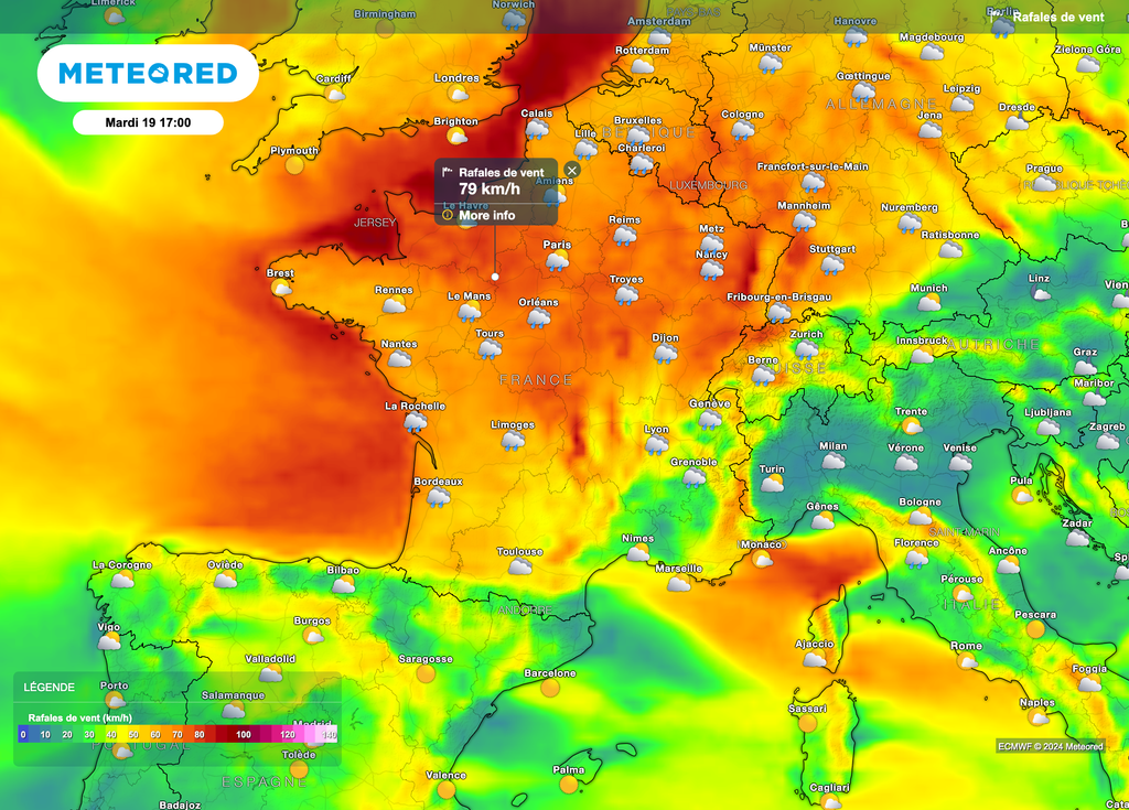 Attention au coup de vent qui se confirme sur la moitié nord de la France.