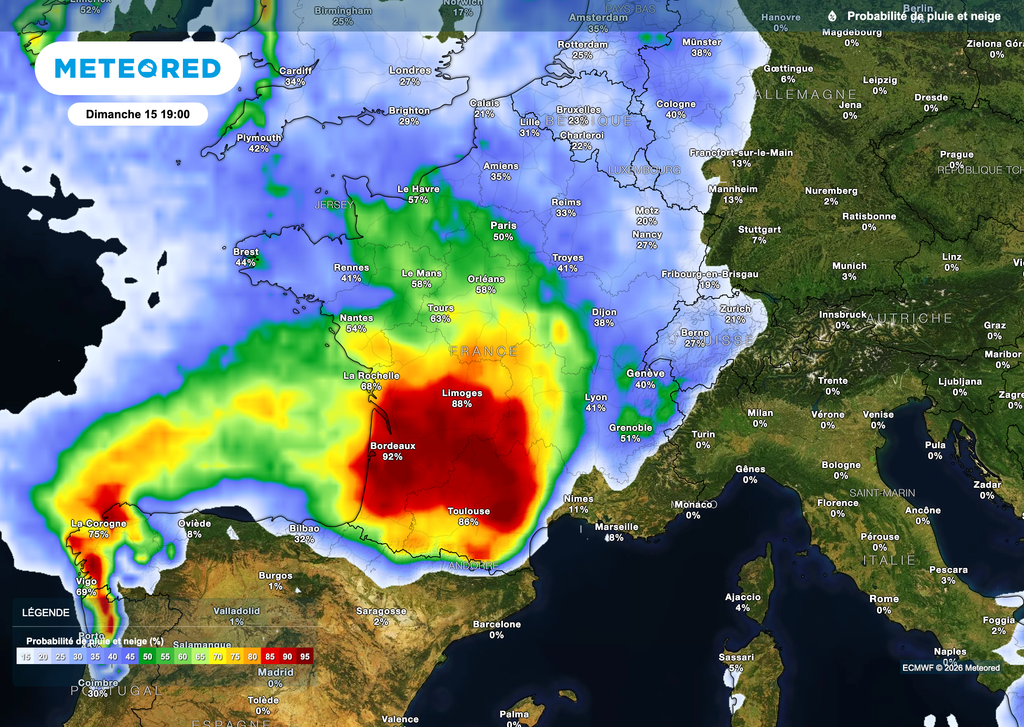 Des précipitations encore bien présentes dans le sud-ouest de la France.