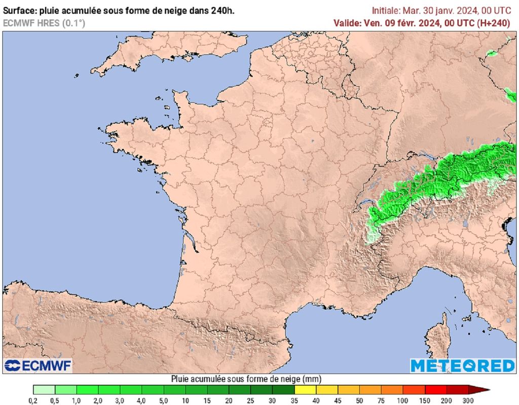 L'ensemble des modèles sont en accord pour ne pas voir de chute de neige sur nos massifs d'ici le début des vacances d'hiver... L'ensemble des modèles sont en accord pour ne pas voir de chute de neige sur nos massifs d'ici le début des vacances d'hiver...