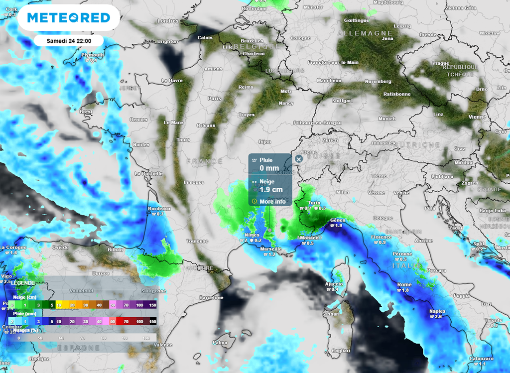 La pluie sera progressivement remplacée par la neige samedi dans le sud-est.