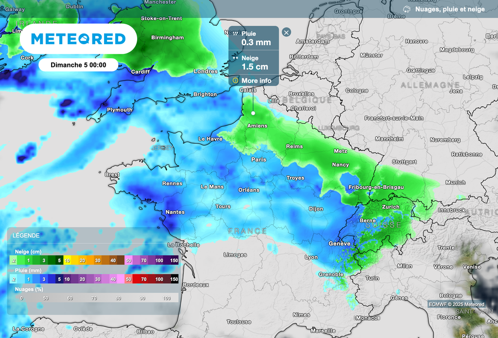 Situation prévue à minuit.