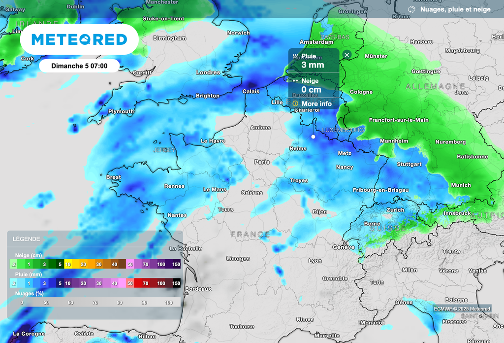 Le redoux aura gagné le nord de la France demain matin.