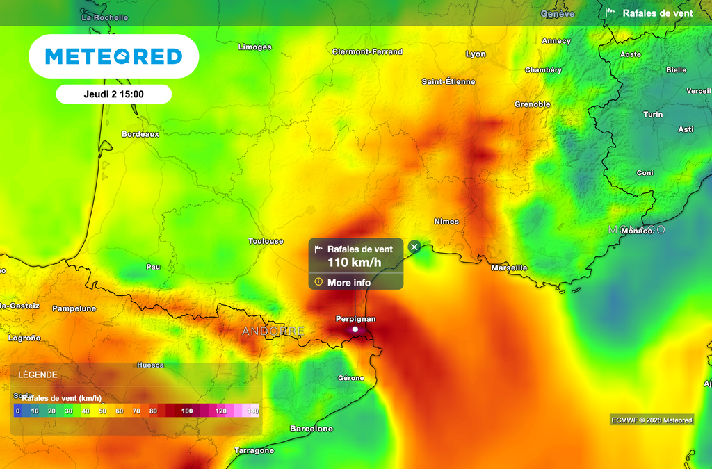 Très fortes rafales de vent ce jeudi près de la Méditerranée. Très fortes rafales de vent ce jeudi près de la Méditerranée.