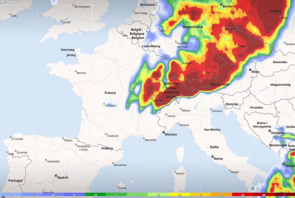 Probabilité de chutes de neige pour cette journée de mardi (carte tameteo). Probabilité de chutes de neige pour cette journée de mardi (carte tameteo).
