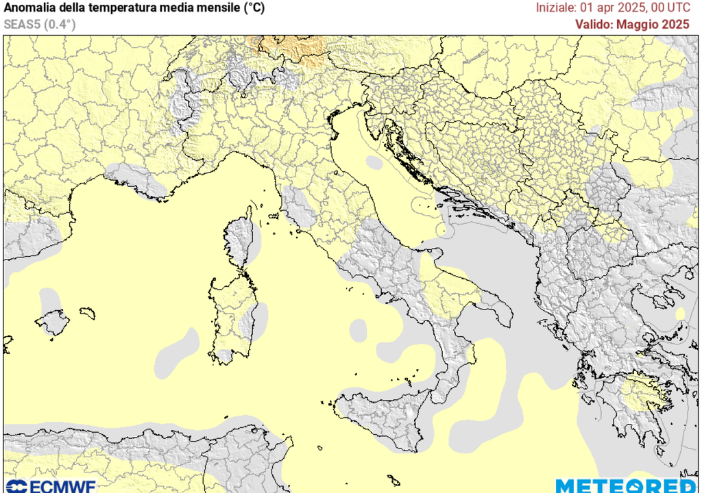 Anomalia temperature maggio. Anomalia temperature maggio.