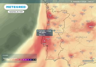 Tempo em Portugal este fim de semana: mapas da Meteored revelam as zonas mais afetadas pelas poeiras e pela chuva