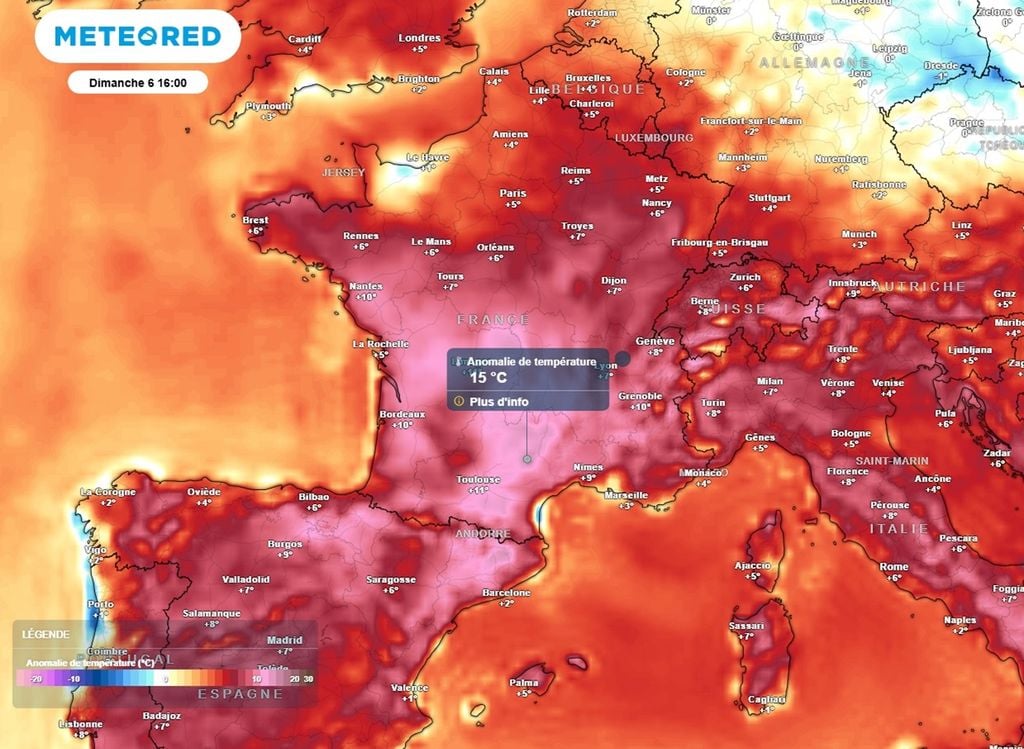 Ce week-end, les valeurs seront situées jusqu'à 15°C au-dessus des normales de saison.