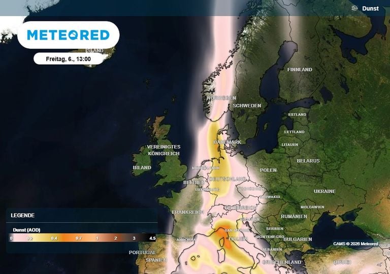 Neue Saharastaubwolke rollt an: Warme Afrikaluft bringt Fr&uuml;hling &ndash; doch der Staub zeigt die wahre Wetterlage