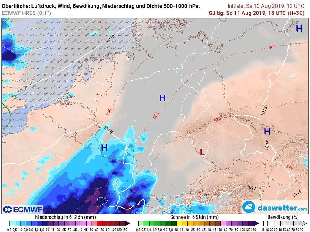 Unwetter aus Südwesten