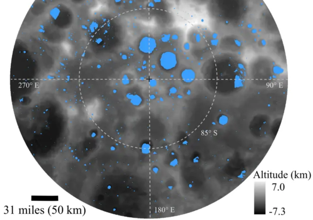 map of lunar ice