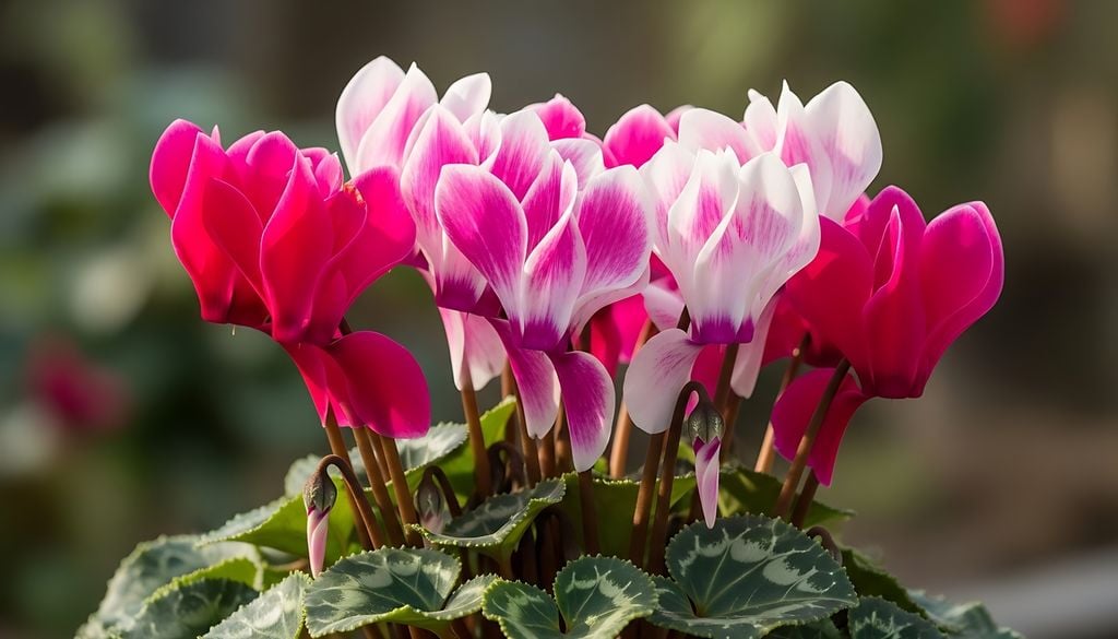 cyclamen Después de la floración, el cyclamen entra en un período de reposo estival. Durante esos meses pierde gran parte de su follaje para rebrotar nuevamente cuando regresan las temperaturas frescas.