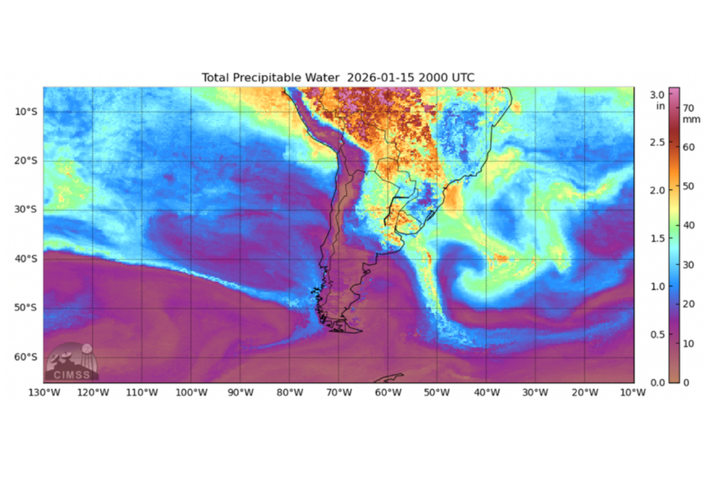 El vapor de agua se concentra de forma desigual en la atmósfera y los ríos atmosféricos son los principales responsables de su transporte desde los trópicos hacia latitudes medias.