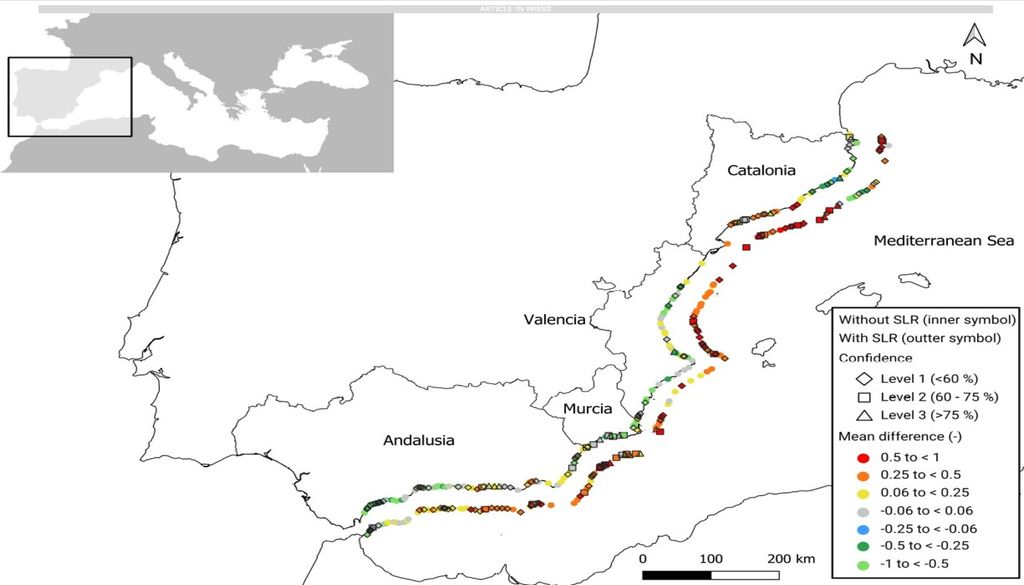 Estudio sobre la afectación de la subida del nivel del mar en la zona Mediterránea