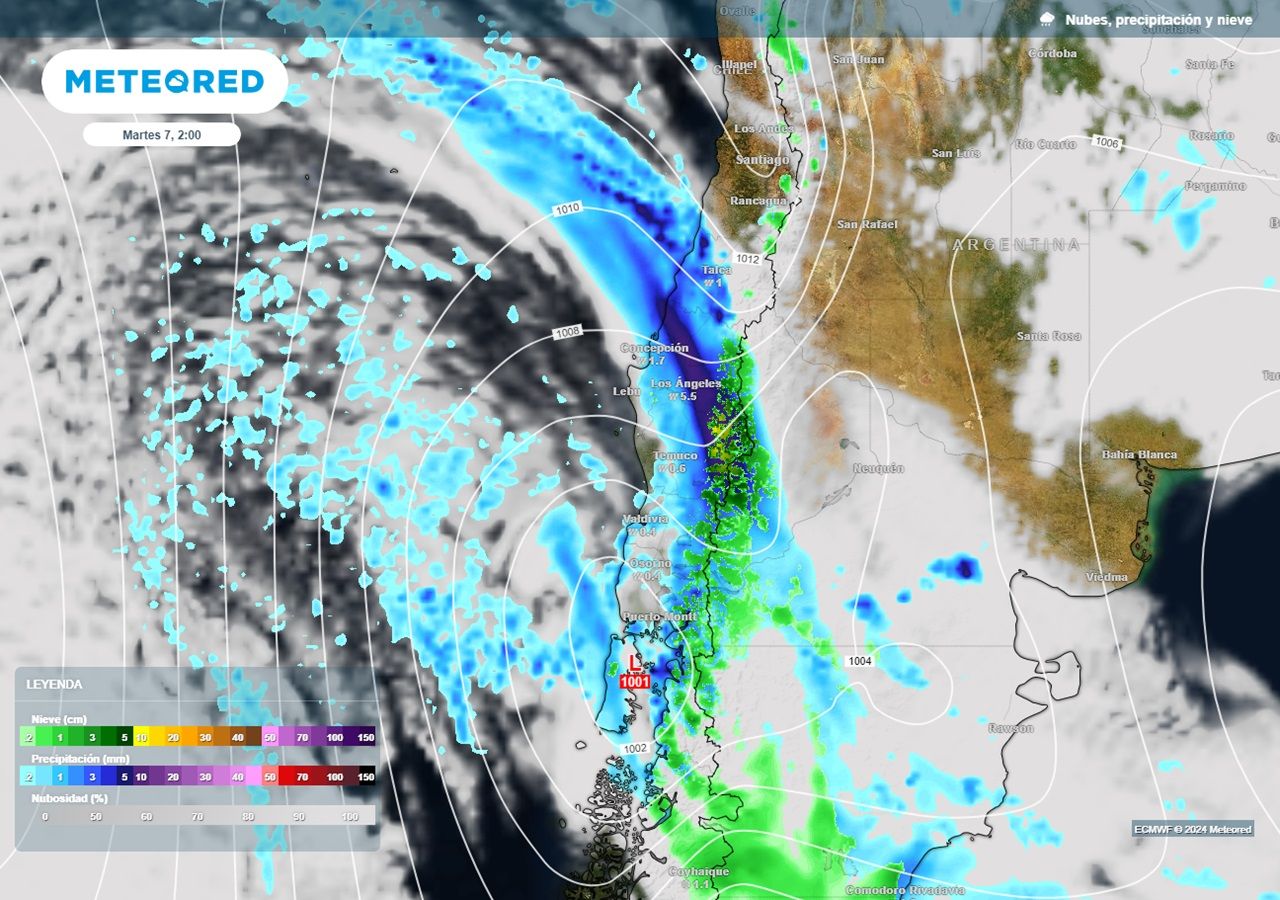 Nieve y abundantes lluvias en Chile central: estas son las zonas donde precipitará mañana según Mete