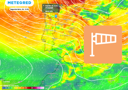 No domingo 23 crescerá outra tempestade invernal: consulte quando será o pior momento do vento e da chuva em Portugal