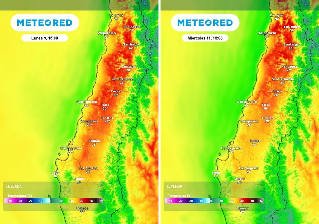 El avance del sistema frontal favorecerá un descenso térmico a mitad de semana, manteniendo fresca a la zona centro-sur.