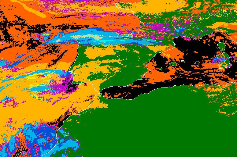 Foto 3.- Imagen del producto tipo de nubes del SAF Foto 3.- Imagen del producto tipo de nubes del SAF
