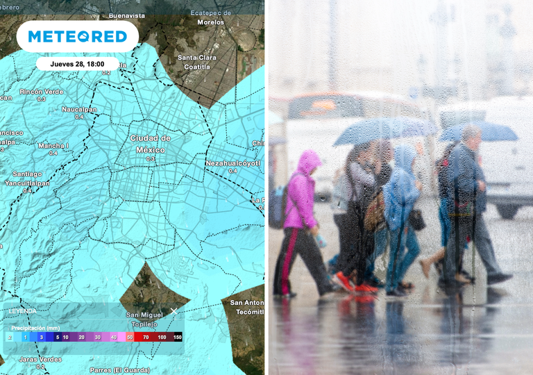 No guardes el paraguas: vaguada y divergencia en altura mantienen lluvias en CDMX este jueves 28 de mayo