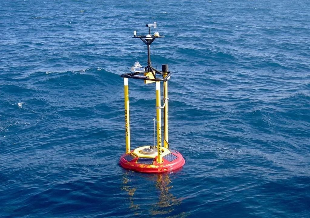 La boa situata nella baia di Pollença, a Maiorca, ha registrato una temperatura superficiale dell'acqua di 32 °C. Fonte: Puertos del Estado.