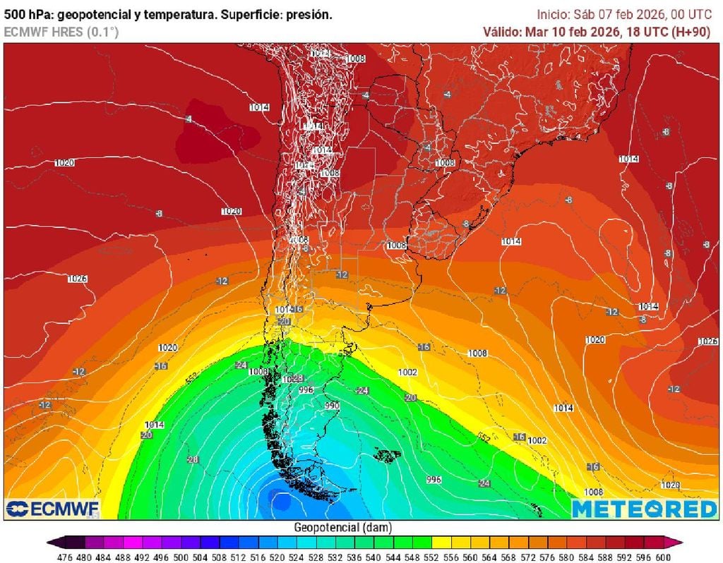 El avance de un sistema frontal por regiones del sur traerá al centro del país un aire más fresco disminuyendo las temperaturas máximas.
