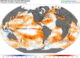 Los expertos de la NOAA ven probable que en verano surja El Ni&ntilde;o y que persista hasta, por lo menos, finales de 2026
