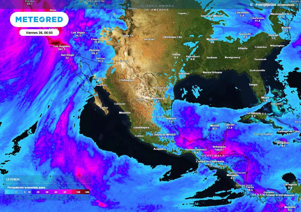 Pronóstico de precipitaciones acumuladas en milímetros