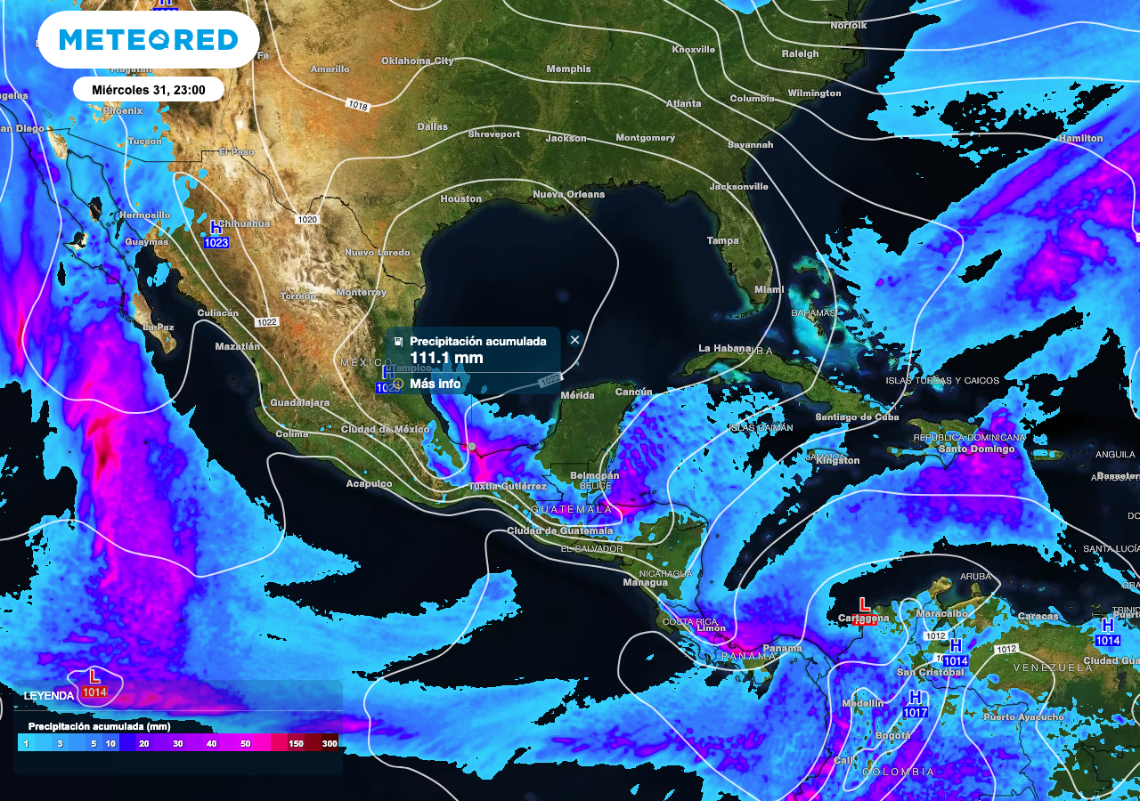 Las lluvias más significativas serán hacia el Noroeste, Sur y Sureste de México.