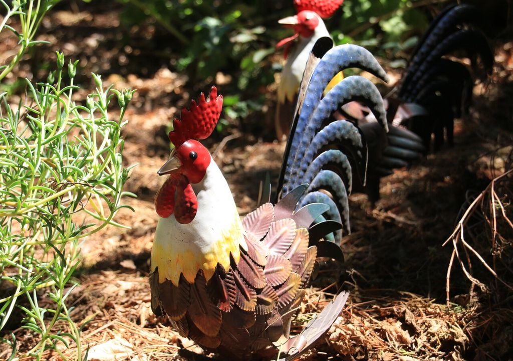 Gallo da giardino in metallo