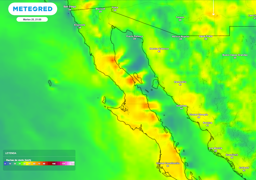 Pronóstico de viento BC