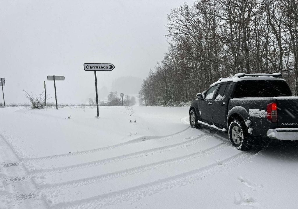 Povoação de Carrazedo, em Bragança. Foto: reprodução Facebook/Meteo Trás os Montes – Portugal