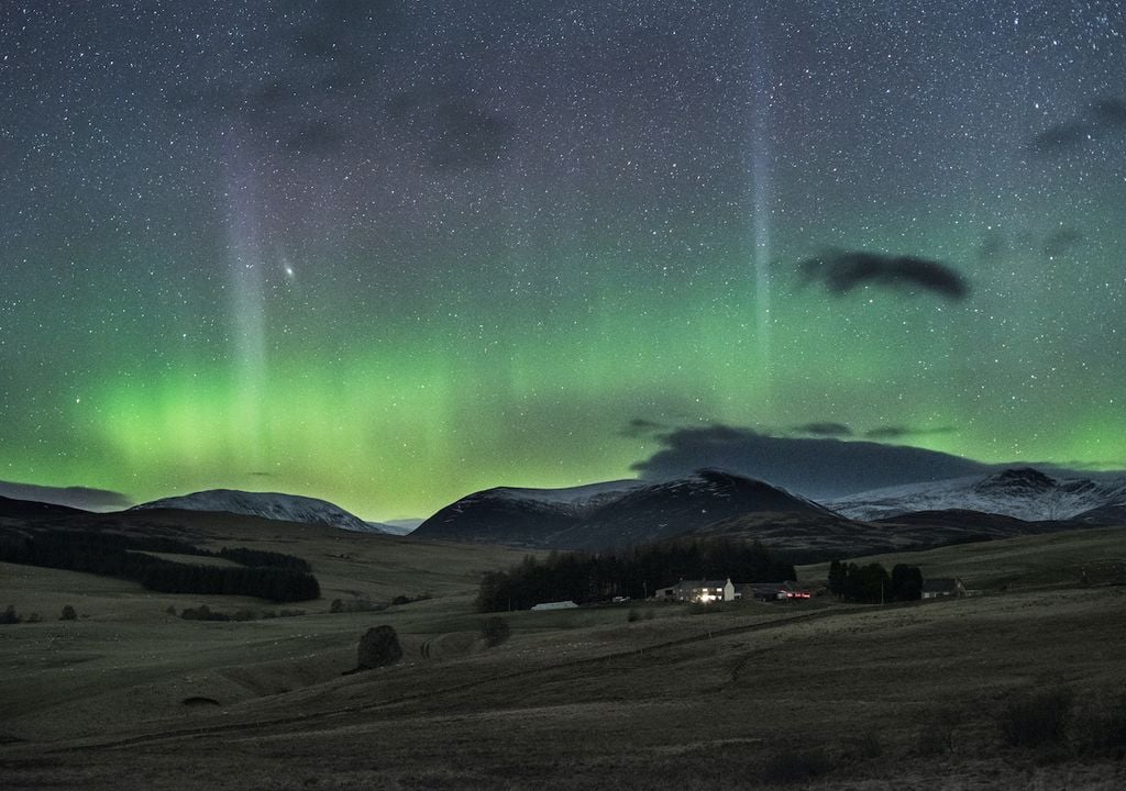 The aurora lit up the skies in Perthshire and other parts of Scotland on New Year's Eve 2024-2025.