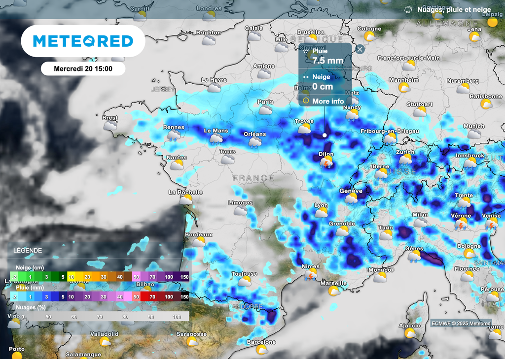 Des pluies toujours aussi soutenues attendues en journée.