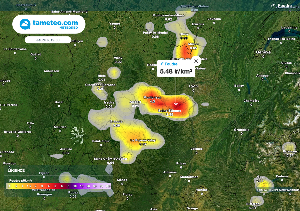 Risque orageux ce jeudi après-midi en région Auvergne-Rhône-Alpes.