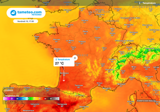 Nos cartes confirment l'envolée des températures pour la fin de semaine en France ! Où va-t-il faire le plus chaud ?