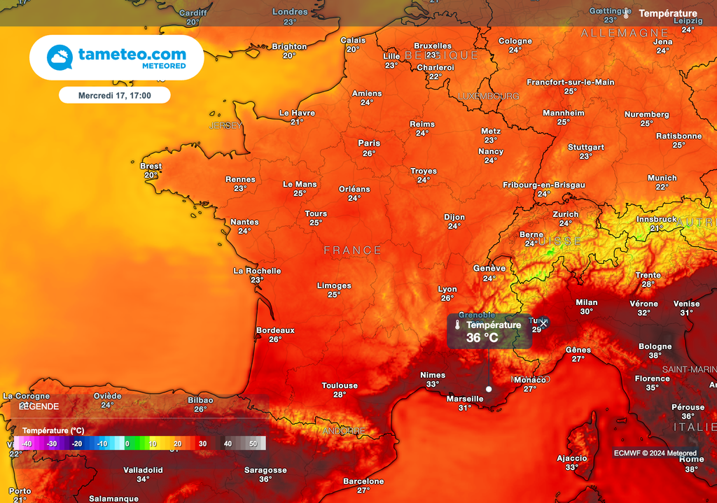 Plus de 35 degrés à nouveau attendus dans le sud-est de la France ! Plus de 35 degrés à nouveau attendus dans le sud-est de la France !