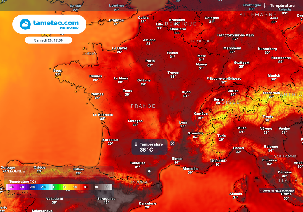 38°C prévus à Carcassonne vendredi après-midi. 38°C prévus à Carcassonne vendredi après-midi.