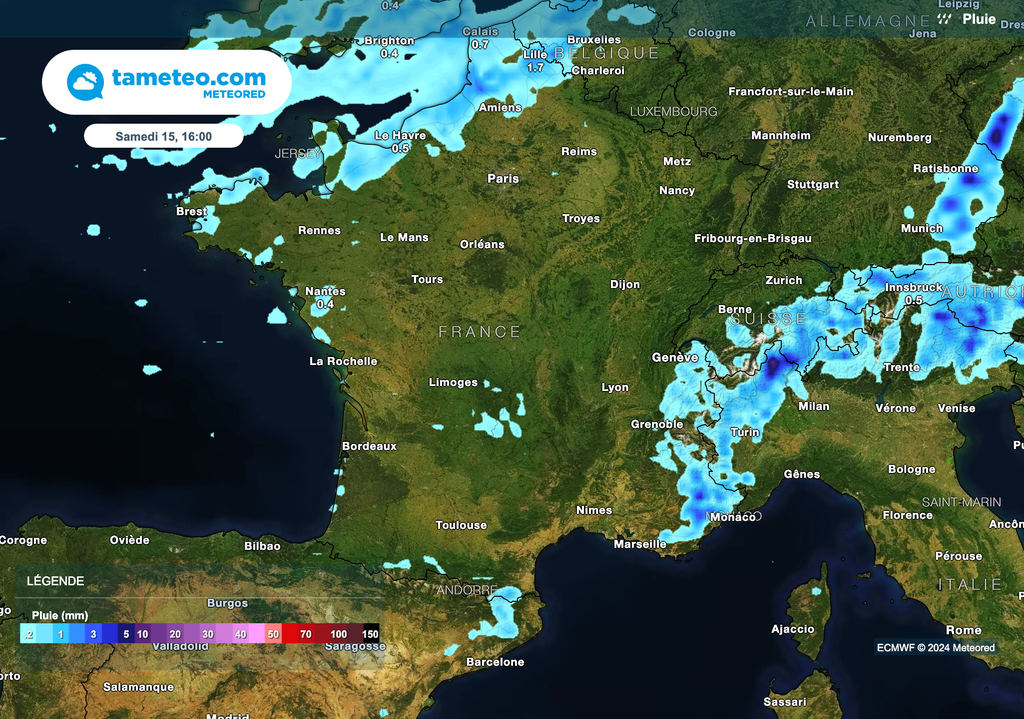 Des averses attendues samedi le long de la Manche.