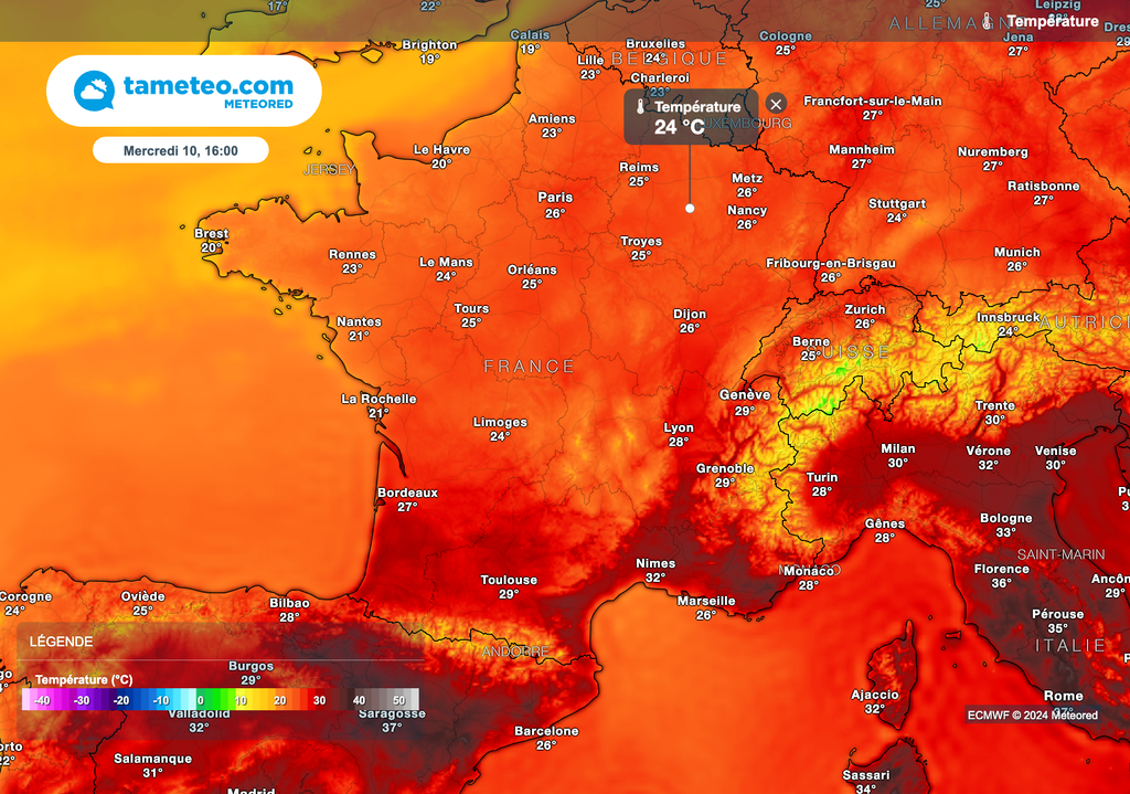 Près de 10 degrés de moins dans le nord-est ce mercredi après-midi.