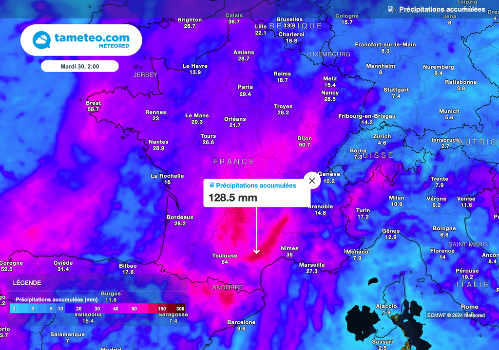 De fortes pluies attendues au cours des prochains jours !
